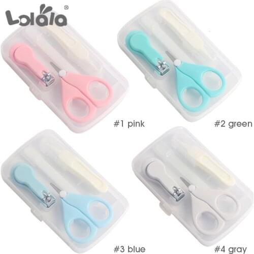 4pcs Baby Healthcare Kits Baby Nail Care Set Infant Finger Trimmer Scissors Nail Clippers Storage Box For Travel