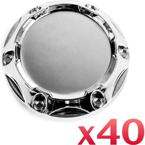 40Pcs Custom Logo Silver Wheel Rim Cap Center Badge Holder 64mm for Replace C-243 Wheel Accessories