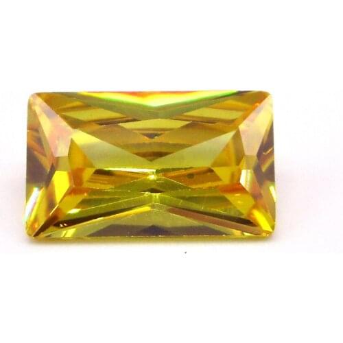 50pcs/Lot High Quality Gold Yellow CZ Gemstone Rectangle Shape 2x3mm--10x14mm Cubic Zirconia Jewelry Stone Price