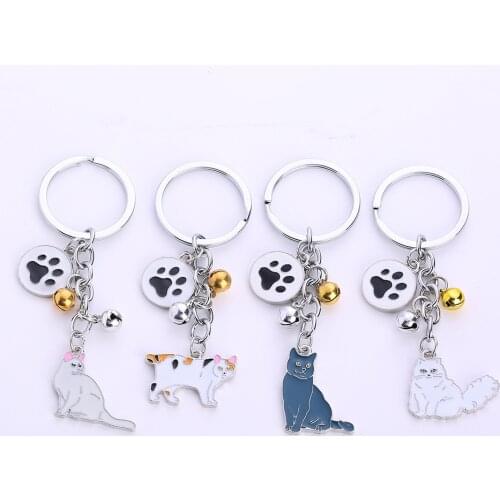 Keychain New Lovely Cat pet Charm keyring Cute Animal Fashion Jewelry For Women Car Bag Accessories Pet lovers gifts