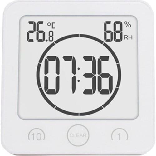 Bathroom LCD Display Digital Clock Waterproof Shower Clocks Timer Temperature Humidity Bath Kitchen Timers