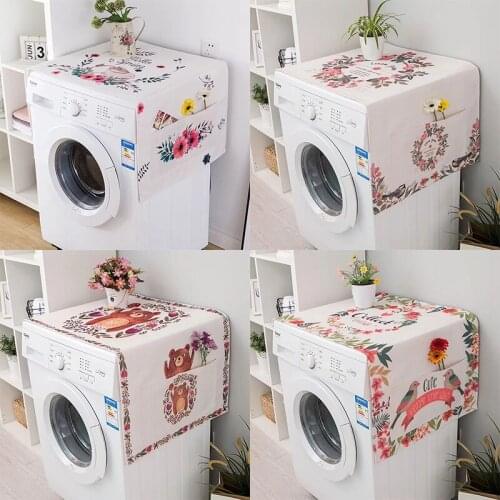 Washing Machine Cover Dust Protection Cover Washing Machinne Cover Cloth Cotton Linnen Cover Microwave Oven Cover