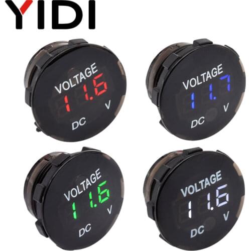 LED Display Digital Voltmeter, DC 12V 24V Panel Mounted Voltage Meter Tester Detector for Car Auto Motorcycle Boat ATV Truck