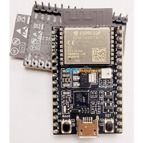 ESP32-C3-DevKitC-02 development board with ESP32-C3-WROOM-02 module