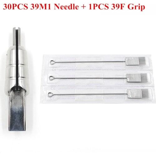 EZ 30 pc Magnum Tattoo Needles 39M1 with 1 pc 316 Stainless Steel Magnem bullet tubes 39F Tattoo Grip tattoo supply 1 set/lot