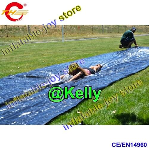 20m/50m/100m long giant inflatable water slide pvc tarpaulin sheet, lawn slip n slide for summer party