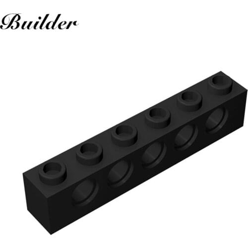 Little Builder 3894 MOC Technology 1x6 Perforated Brick 5 Holes10pcs Building Block DIY Assembles Particles Toys for Children