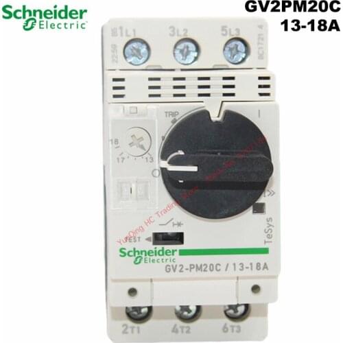 Schneider Electric GV2PM20C 13-18A motor thermal magnetic circuit breaker knob 3P protection switch setting current range