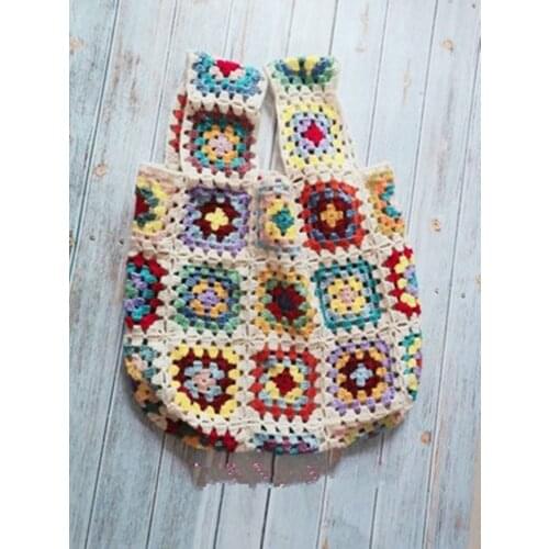 Fashion Cotton Woven Womens Shoulder Bag Crochet Hand-woven Women Messenger Bag Chain Women Bags Ladies Hand Bags Female Clutch
