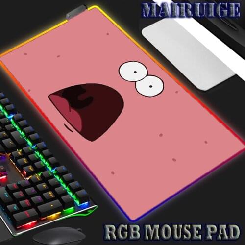 Cartoon RGB Mouse Pad Large LED Lights Computer Decoration Desk Mat XXL Gamer Keyboard Gaming Accessories Kawaii Anime Mousepad