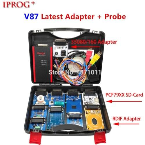 Newest V85 Iprog+ Pro with Probe Adapters For in-circuit ECU Programmer & Mileage Correction + Airbag Reset +IMMO+EEPROM