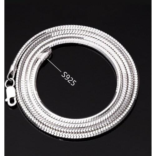 BOCAI new real s925 sterling silver platinum plated man necklace snake bone chain Korean fashion men and women couple necklace