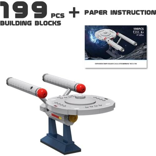 NEW Simple MOC World 6021 Buliding Block Model USS Space Ship Enterprise NCC Toy for Boys Hobby Collection Gift Sluban Star Trek