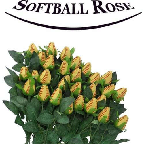 Wholesale Pink Leather Softball Rose Teenages Adults Girls Women Baseball White rose