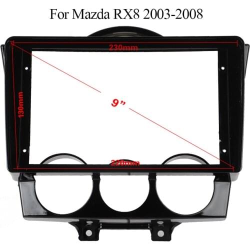 Double Din Black ABS Trim Fascia Frame For Mazda RX8 2003-2008 Refit Car Android 9" Radio Navigation DVD Mounting Dashboard