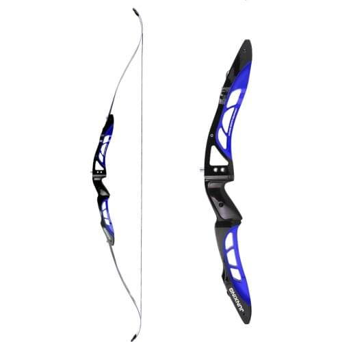 68 Inches 18-40 Lbs Recurve Bow F165 Aluminum Alloy Blue Black Handle Maple Limb for Archery Hunting Shooting