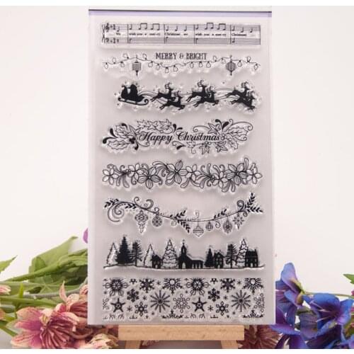 Christmas Transparent Stamp Transparent Silicone Stamp Cutting DIY Scrapbooking Rubber Coloring Embossed Diary Decor Reusable