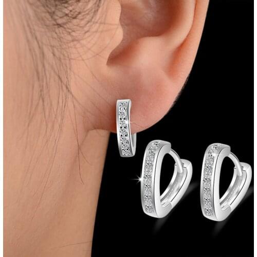 Classic silver color Earrings V Shaped Drop Crystal Earrings with AAA CZ Luxury Bridal Wedding Earrings for Women Jewelry
