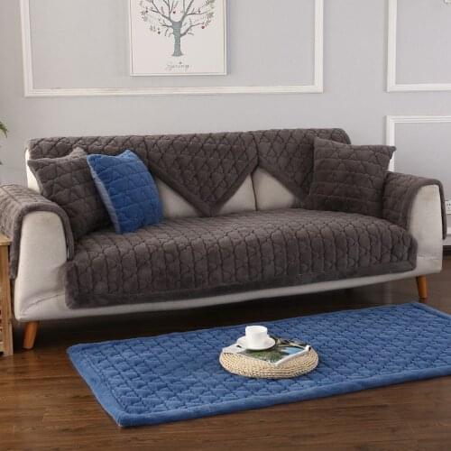 Modern Fashion Thicken Plush Quilted Sofa Towel Soft Good Hand Feeling Sofa Cover Furniture Dust Cover Bay Window Mat Floor Mat