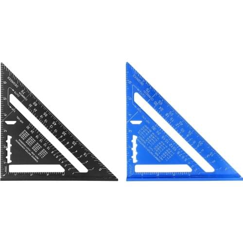 7 inch Metric Aluminum Alloy Triangle Angle Ruler Protractor Woodworking Measurement Tool 30cm Quick Read Square Layout Gauge