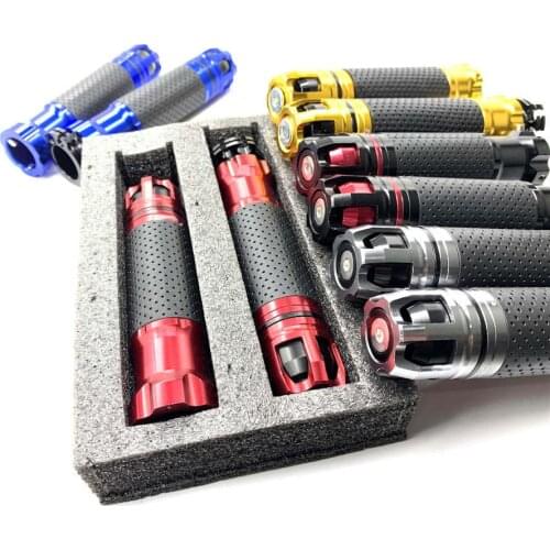 CNC Motocycle 7/8'' Handle Grip Racing Handlebar Caps Grips 22MM Universal Street & Racing Racing Grips