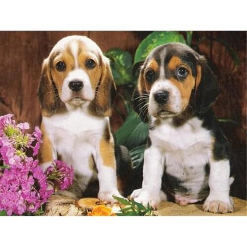 Animal Dog Beagle Pre-Printed 11CT Cross-Stitch Full Kit Embroidery DMC Threads Sewing Handicraft Craft Needlework Jewelry
