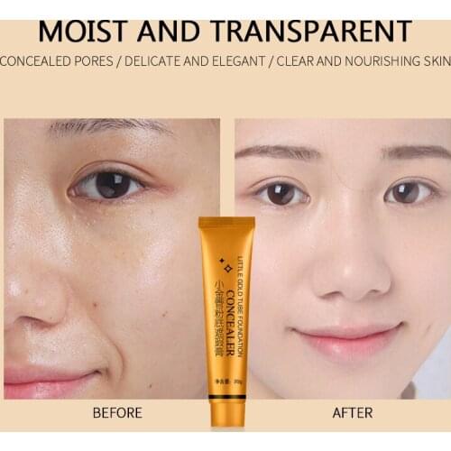 Small Gold Foundation Concealer Moisturizing Face Base Cream Full Cover Acne Mark Whitening Brighten Skin Tone Face Makeup TSLM2