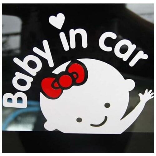 1pc 3D Cartoon Car Stickers Reflective Vinyl Styling Baby In Car Warming Car Sticker Baby on Board On Rear Windshield