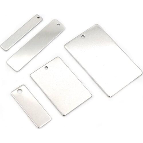 10pc/lot No Fade Charms 316 Stainless Steel rectangle Charms for necklace pendant charms diy jewelry making