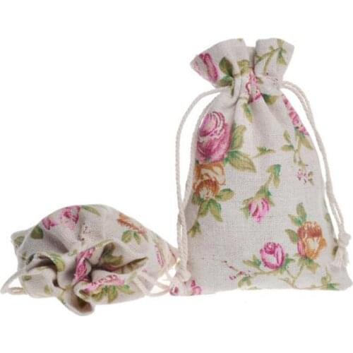 10X14cm Linen Jute Drawstring Gift Bags Sacks Wedding Birthday Party Favors Drawstring Gift Bags Baby Shower Supplies ZA6403