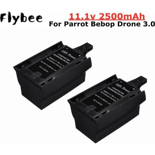 2pcs 11.1V 2500mah For Parrot Bebop Drone 3.0 Upgrade Capacity Lipo Battery Drone Backup Replacement Battery