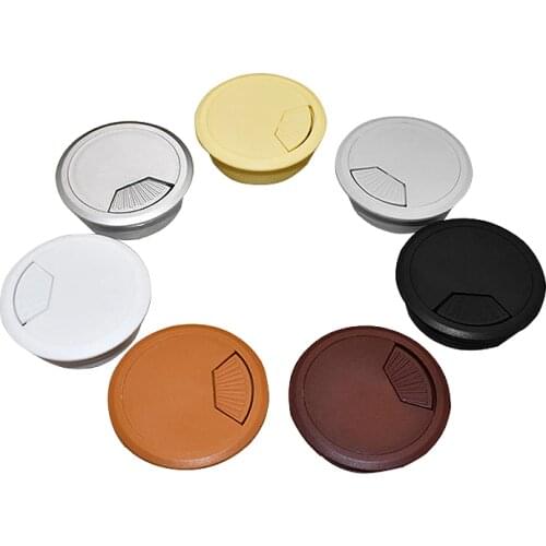 2pcs 50mm ABS Cable Hole Covers Base Round Table Cable Outlet Computer Desk Grommet Wire Protection Organizer Furniture Hardware