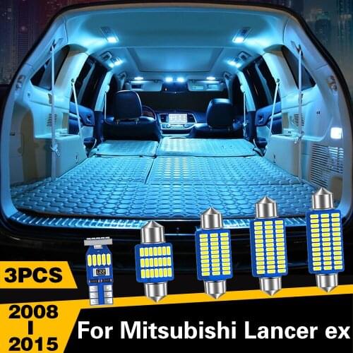 3pcs Car LED Lights Interior Dome Reading Trunk Lamp For Mitsubishi Lancer ex 2008 2009 2010 2011 2012 2013 2014 2015
