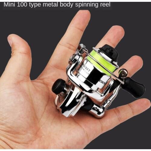 4.3:1 Outdoor Mini Metal Body Small Spinning Wheel Throwing Fishing Line Wheel Fishing Line Rocker Fishing Gear Fish Tools