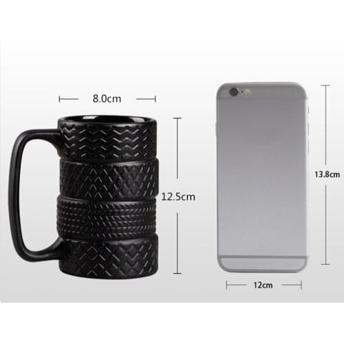 400ml tire creative cup, large-capacity ceramic cup, personalized cup, office/home cup