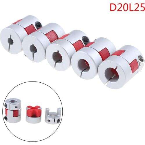 5-10mm D20L25 Flexible Jaw Coupler CNC Shaft Spider Stepper Motor Plum Coupling
