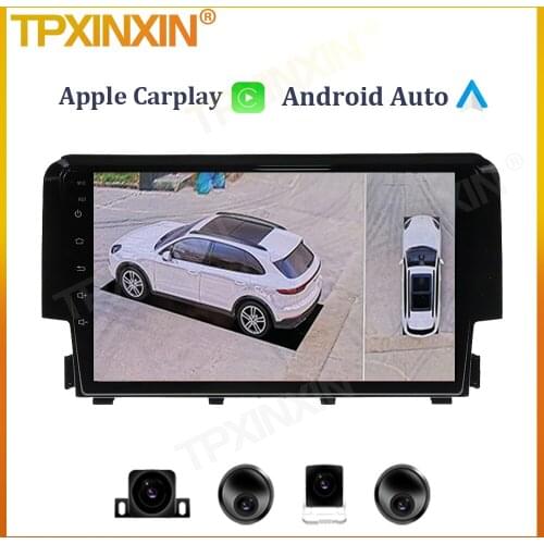 6+128G For Honda Civic 10 FC FK 2015 - 2020 Android Car Auto Tape Recorder Multimedia Video Player GPS Navigation Radio Carplay