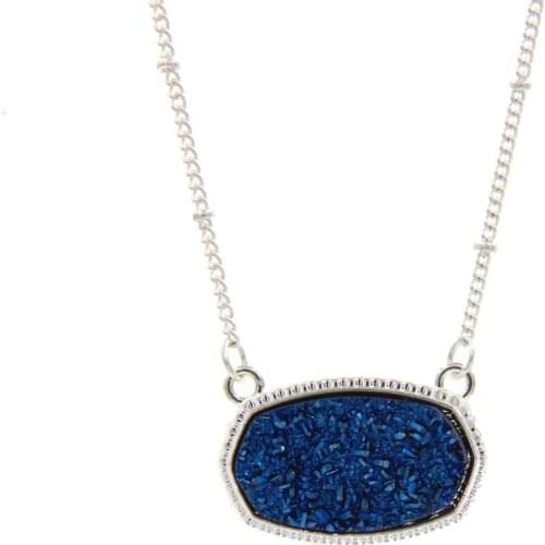 Wholesale 6 PCS Lot Druzy Crystal Pendant Necklace Faux Quartz Stone Charms Choker Handmade Jewelry