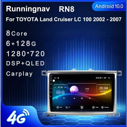 Runningnav For TOYOTA Land Cruiser LC 100 2002 - 2007 Car Radio 2 Din Android Car Radio Multimedia Video Player Navigation GPS