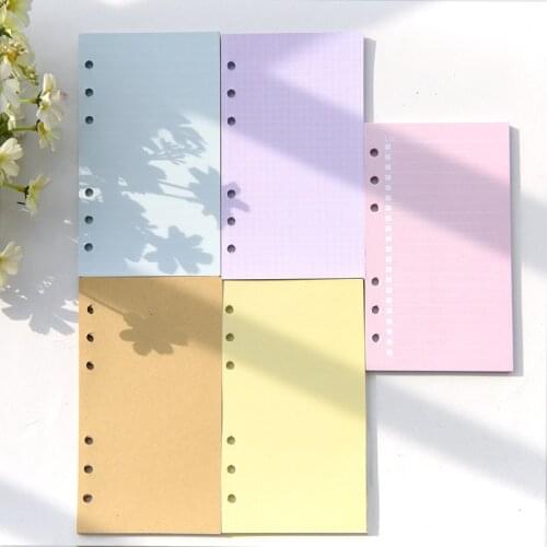 40 Sheet A5 Colorful Replacement Diary Refills Spiral Notebook Inner Pages 6 holes Loose Leaf Binder Filler Paper Stationery