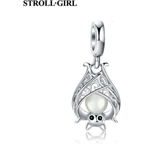 Fine Silver 925 bat growing charms pendant beads Fit original European Bracelet diy fashion Jewelry making for women gift