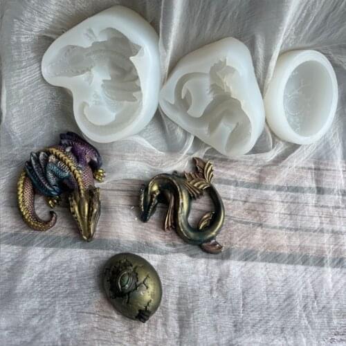 Easter Dinosaurs Epoxy Resin Mold Plaster Clay Soap Casting Silicone Mould DIY Crafts Ornaments Decorations Making Tools