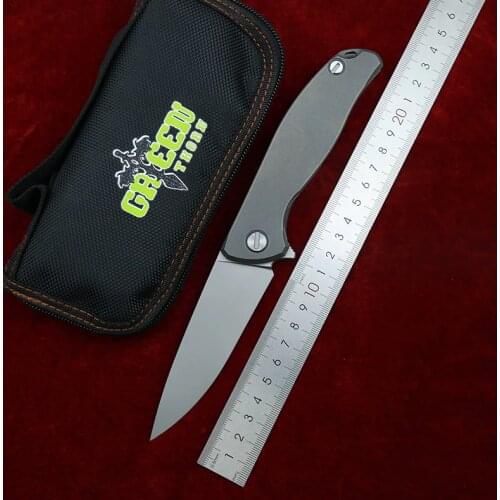 Green Thorn 2021 New Flipper Flat Folding Knife K110 Blade Titanium Handle Outdoor Camping Hunting Fishing Pocket Fruit EDC Tool