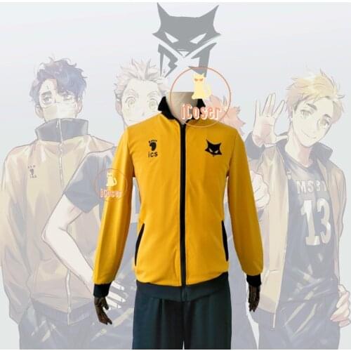 Haikyuu Cosplay Karasuno High MSBY Miya Atsumu Hinata Shoyo Kiyoomi Sakusa Volleyball Jacket Autumn Winter Zipper Sportswear