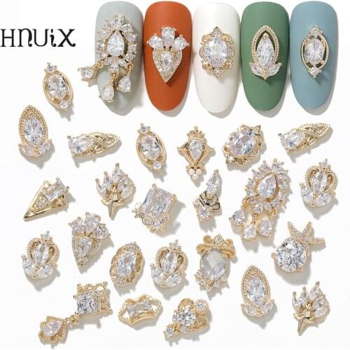 High end luxury 1Pieces Lot Pendant Chain 3D Alloy Butterfly Nail Art Zircon Pearl Metal Manicure Nails DIY Accessories