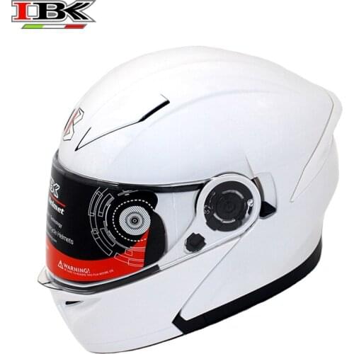 IBK White Anti-UV Full Face Motorcycle Helmet Electric Bicycle Unisex Open-Face Double visor four season helmet IBK-965