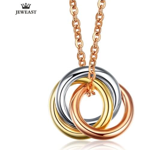 18K Pure Gold Pendant Real AU 750 Solid Gold Charm Three Color Ring Upscale Trendy Classic Party Fine Jewelry Hot Sell New 2020