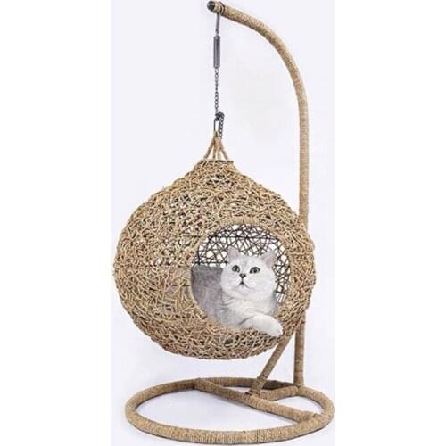 Swinging Hammock Chair Swing Egg Seagrass/woven Rattan Pet Cat Hanging Bed