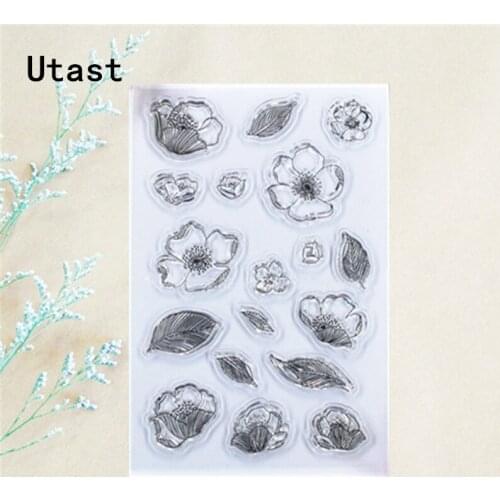 Leaves Flowers Bloom Clear Silicone Stamps /Transparent Rubber Stamp for DIY Scrapbooking /Photo Album Decorative Craft Making