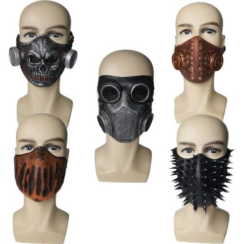 Snailify Adult Half Face Mask Latex Skull Masks Breathable Steampunk Gothic Gas Mask Halloween Costume Prop